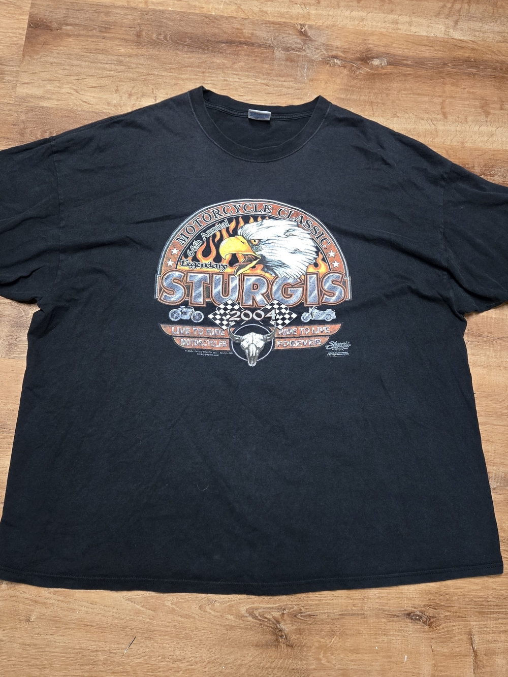 Vintage Sturgis 2004 Eagle Graphic T-Shirt - Black 3xl